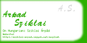 arpad sziklai business card