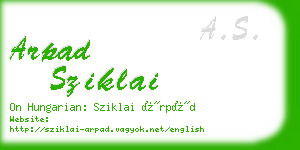 arpad sziklai business card